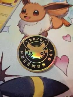 Pokemon TCG Pikachu 051/162 Pokemon Day 2026 Stamped Promo & Coin NM - Image 5