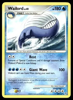 Wailord Supreme Victors Rare 47 2009 Pokemon TCG - Image 1