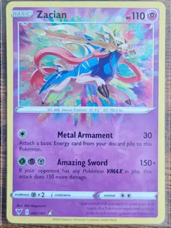Zacian 082/185 - Amazing Rare Holo - Pokemon TCG - Vivid Voltage - NM - Image 1