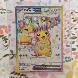 Pokemon Pikachu ex 219/191 Sv08: Surging Sparks Ultra Rare Full Art Holo 200 HP - Image 1