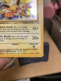 Jolteon 4/64 Jungle Holo HP/DMG Pokemon TCG - Image 5