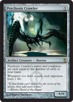 MTG Psychosis Crawler - Foil, Mirrodin Besieged, Damaged, English - Image 1