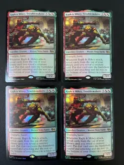MTG- Ralph & Mikey Troublemakers x4 - TMNT - All FOIL - Image 1
