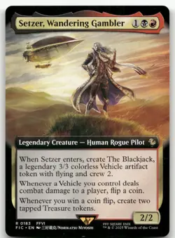 Setzer, Wandering Gambler (Extended Art) #183 (NM) Final Fantasy FIC Magic MTG - Image 1