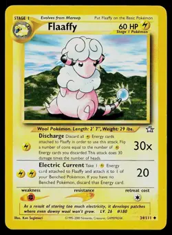 Pokemon Card Neo Genesis Flaaffy 34/111 Uncommon - Image 1