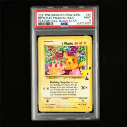 PSA 9 MINT 2021 Pokemon ENG Birthday Pikachu #24 Holo - Image 2
