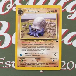 Omanyte 60/75 Common Neo Discovery Pokemon NM Yuka Morii Art Vintage 2001 - Image 1