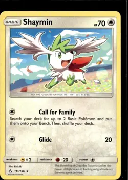 Pokemon Shaymin 111/156 Ultra Prism Non Holo Rare - Image 1