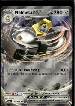 Pokemon Melmetal ex 105/142 Stellar Crown Holo Double Rare - Image 1