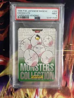 Bandai Carddass Pocket Monsters #102 Exeggcute Japanese Green Version 1996 - Image 1