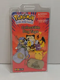 Vintage 1999 Pokemon Dog Tags Psyduck #54 Collectible New Sealed Dogtags - Image 1