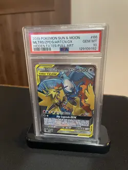 Pokemon Moltres Zapdos Articuno GX Full Art Hidden Fates PSA 10 66/68 - Image 1
