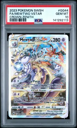 2023 Pokemon Crown Zenith #GG44 Mewtwo Vstar PSA 10 - Image 1
