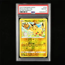 PSA 8 NM-MT 2022 Pokemon ENG Pikachu F 049/195 REV.FOIL - Image 1
