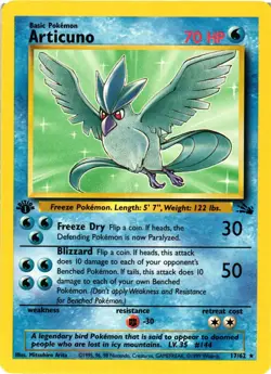 Pokemon TCG Articuno Fossil 17/62 1st Edition Non-Holo Rare LP - Image 1