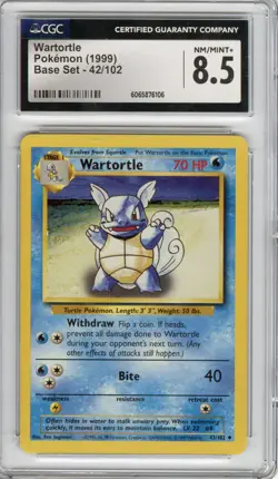 Wartortle (Base Set), Pokemon, CGC 8.5 (NM/MINT+) - Image 1