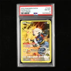 PSA 8 NM-MT 2022 Pokemon ENG Pikachu F TG05/TG30 - Image 1