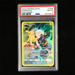 PSA 8 NM-MT 2022 Pokemon ENG Pikachu F TG05/TG30 - Image 2