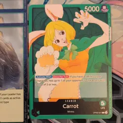 4 x One Piece Electrical Luna OP08-036 R & Zou 039 R Foil + 1x Carrot leader - Image 3