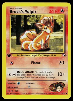Pokemon Card - Brock's Vulpix Gym Heroes 73/132 Common 1st Edition - Image 1