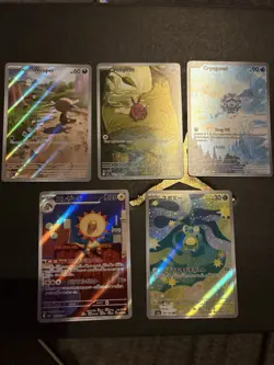 Pokemon Basic Holo Card Lot - Paldean Wooper, Venipede, Cryogonal, 2025, 5 Cards - Image 1