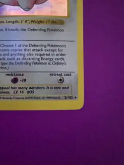 Pokemon Card - Clefairy - Base Set 5/102 Holo Rare LP - Image 4