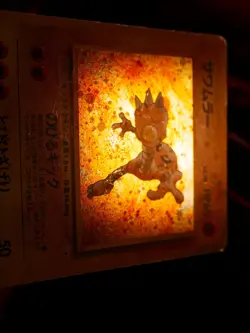 HP JAPANESE Pokemon HITMONLEE Card MYSTERY THE FOSSIL Set #106 HOLO RARE Bleed#2 - Image 4