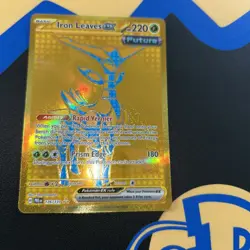 Pokemon TCG Iron Leaves Prismatic Evolutions Gold Hyper Rare Card EX 176/131 - Image 1