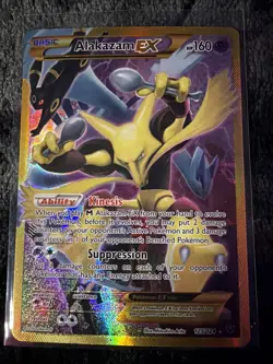 Pokemon TCG Alakazam EX Holo Ultra Rare 2016, 125/124 Card - Image 1