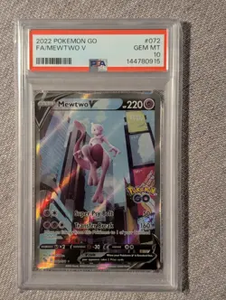 Pokemon 2022 SWSH Go Mewtwo v Alternate Full Art Ultra Rare Card #072/078 PSA 10 - Image 1