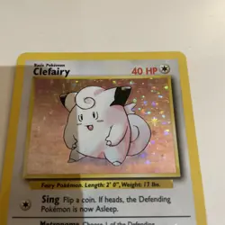 Pokemon TCG Clefairy Base Set Holo Unlimited Rare Card 5/102 Vintage - Image 2