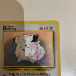 Pokemon TCG Clefairy Base Set Holo Unlimited Rare Card 5/102 Vintage - Image 4