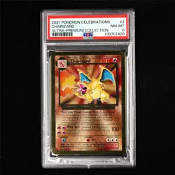 PSA 8 NM-MT 2021 Pokemon ENG Charizard 4/102 (Gold Metal Card) - Image 2