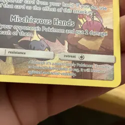 Pokemon Mimikyu 245/236 Sm-Cosmic Eclipse Full Art Secret Rare Holo 70 HP Card - Image 2