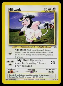 Pokemon Card Neo Genesis Miltank 41/111 Uncommon - Image 1