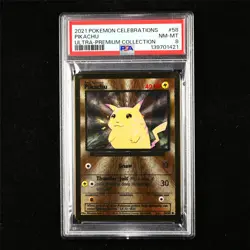 PSA 8 NM-MT 2021 Pokemon ENG Pikachu 58/102 (Gold Metal Card) - Image 1