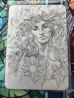 Sorcery the Contested Realm Beta Avatar Of Fire Sketch Card Curio NM - Image 1