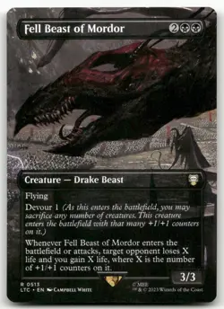Fell Beast of Mordor (Borderless) #513 (NM) Lord of the Rings LTC Magic MTG - Image 1