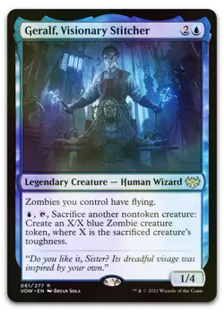 Geralf, Visionary Stitcher #61 (Foil) (LP) Crimson Vow VOW Magic MTG - Image 1