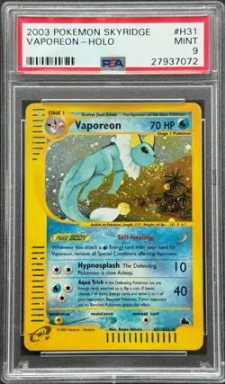 Pokemon Vaporeon H31/H32 PSA 9 Mint - Skyridge Holo Rare Vintage *SWIRL* - Image 1
