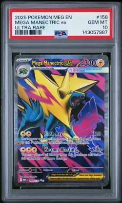 MEGA MANECTRIC EX #158 PSA 10 2025 POKEMON MEG EN-MEGA EVOLUTION ULTRA RARE - Image 1