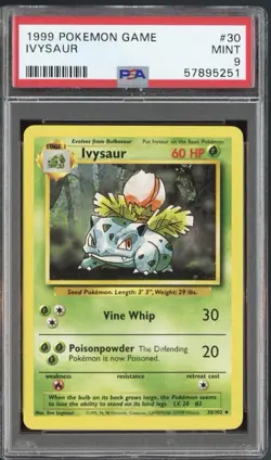 Pokemon Ivysaur 30/102 Base Set PSA 9 Uncommon Regular 1999 English - Image 1