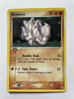 Rhyhorn 70/101 LP Reverse Holo Common EX Hidden Legends 2004 Pokemon TCG - Image 1