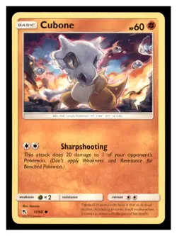 Cubone Hidden Fates #37/68 Common Pokemon NM - Image 1