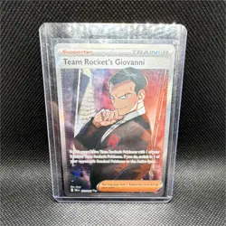 Pokemon Team Rocket's Giovanni Full Art Ultra Rare Holo Trainer 225/182 Sv10 - Image 1