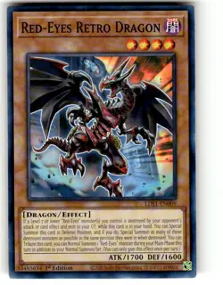LDS1-EN009 RED-EYES RETRO DRAGON COMMON 1ST EDITION YuGiOh CARD - Image 1
