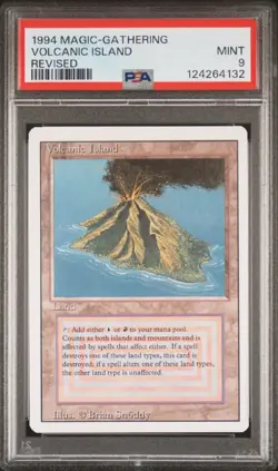 1994 MAGIC THE GATHERING MTG VOLCANIC ISLAND REVISED PSA 9 - Image 1