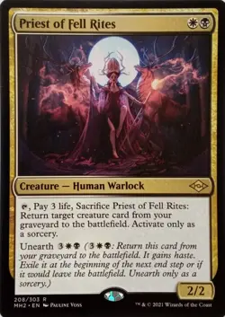 208/303 PRIEST OF FELL RITES RARE MODERN HORIZONS 2 MTG CARD - Image 1