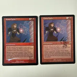 2x Signed Mana Cache 1 FOIL Nemesis NM FREE SHIPPING - Image 1