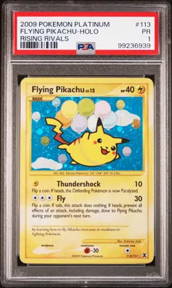 PSA 1 Flying Pikachu Pokemon Platinum 113/111 Rising Rivals Holo Slab - Image 1